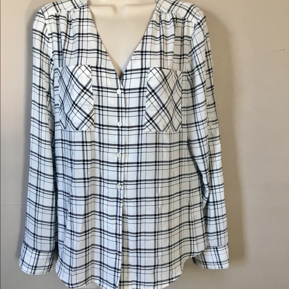 Express Striped Portofino blouse size medium
